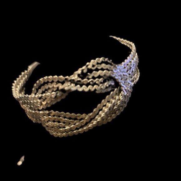 Mexican Silver Braided Knot Bracelet 7” Vintage Preloved - Picture 5 of 10